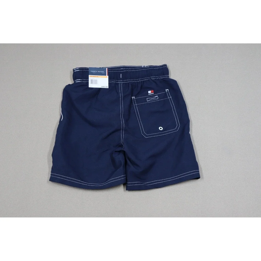 Tommy Hilfiger Kids Tommy Script Graphic Boardshorts -‎ Navy Blue - Size Small